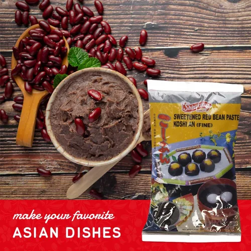 Vista 6 de Shirakiku Pasta de frijoles rojos Koshi AN (fino) Frijol rojo endulzado japonés con azúcar y agua, sin colorante artificial, perfecto para postres