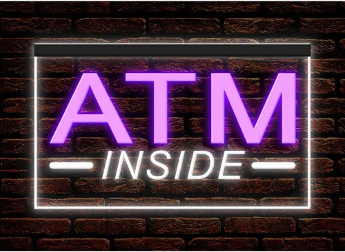 Vista 13 de 120049 ATM Inside 24 Hour Deposit Check Banking Display LED Light Letrero de neón (12 x 8 pulgadas, 16 colores por control remoto)