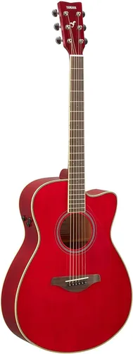 Vista 10 de Yamaha FGC-TA Dreadnought Cutaway Guitarra Transacústica con Chorus y Reverb, Negro Coro y reverberación, negro