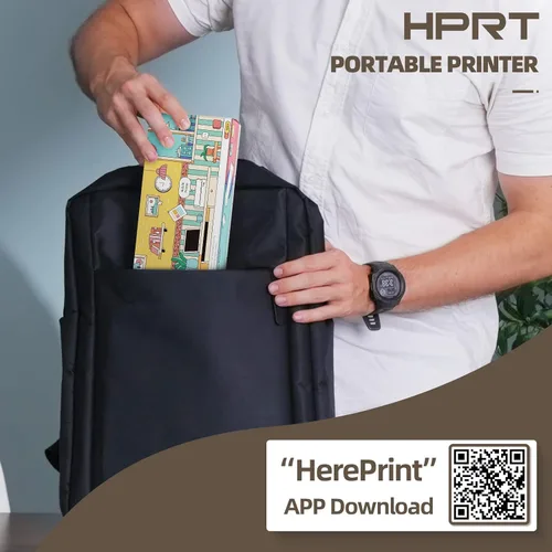 Vista 7 de HPRT Impresora portátil inalámbrica - Impresora térmica Bluetooth para Beige