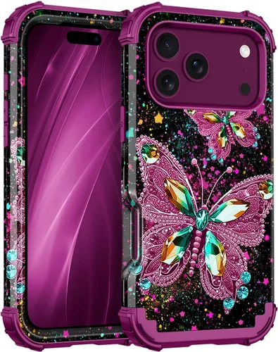 Vista 44 de Miqala Funda compatible con iPhone 8 Plus, iPhone 7 Plus, que brilla en la oscuridad, tres capas, resistente a los golpes, parachoques de plástico