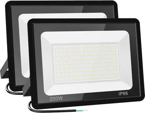 Vista 8 de Paquete de 2 luces de inundación LED de 80 W, IP66 impermeables para exteriores, luz blanca de 6000 K, focos de seguridad para patio, jardín, patio