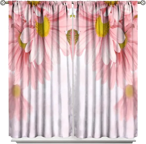 Vista 12 de Cortinas de cocina rústicas y florales, estilo retro, estilo granja, cabaña, casa de campo, margaritas, estilo granja, ventana, puerta