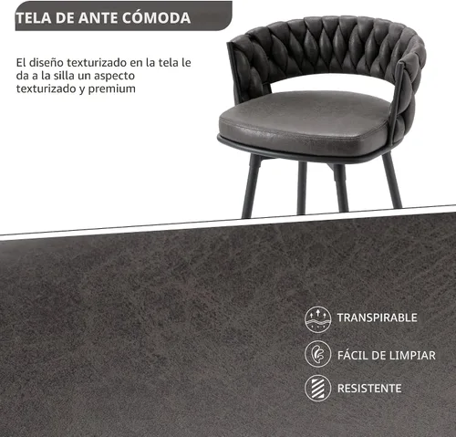 Vista 4 de BV - Juego de 2 taburetes de bar de altura de mostrador, taburetes de bar de altura de asiento de 26 pulgadas, taburetes de bar giratorios de 180°