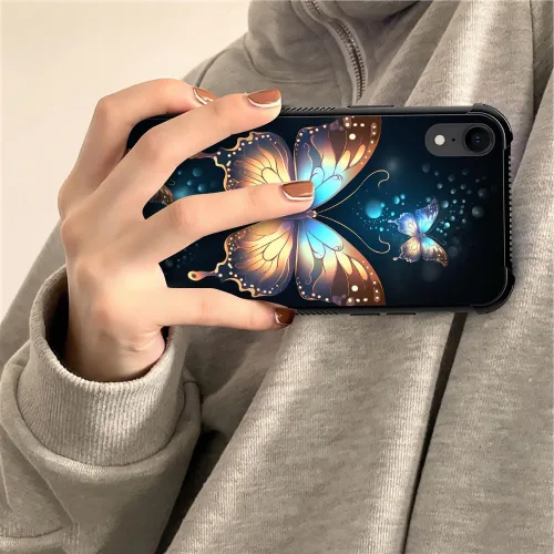 Vista 223 de Funda compatible con iPhone 8, a prueba de golpes, antiarañazos, bandera de ciervos de cola blanca de grano de madera estadounidense