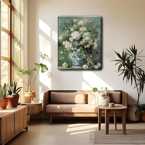 Vista 6 de Lauximart Still Life - Arte de pared con diseño de flores vintage en jarrón, arte de pared floral francés vintage, arte de pared de granja, cuadros