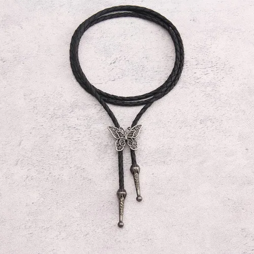 Vista 287 de Jeilwiy Corbata de bolo para hombre, corbata de vaquero occidental, collar de corbata de bolo dorado, corbata de cuero, corbata de Halloween
