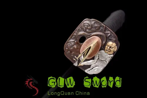 Vista 5 de GLW - Espada de 41 pulgadas, afilada espiga completa, espada real japonesa samurái katana de arcilla templada de acero plegado