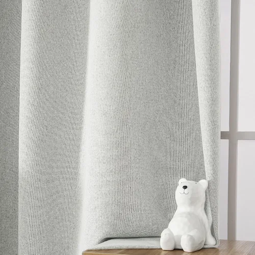 Vista 6 de INLINAS Cortinas opacas estilo lino de 52 x 96 pulgadas, 100% bloqueo de luz, reducción de ruido y aislamiento térmico, paneles de triple capa