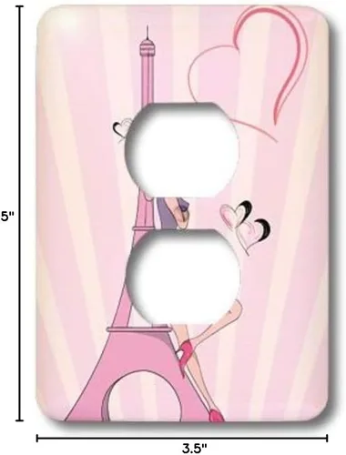 Vista 3 de 3dRose LLC LSP _ _ _ _ _ _ _ _ _ _ 106888 _ _ _ _ _ _ _ _ _ _ 6 Girly Rosa Niña De La Torre Eiffel y los corazones Paris Love Ilustración Vectorial
