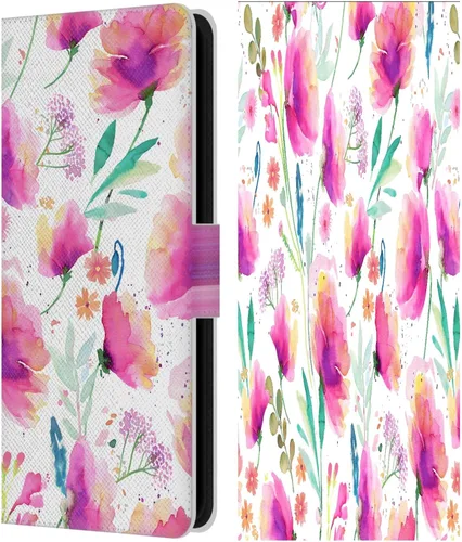 Vista 237 de Head Case Designs Officially Licensed Ninola Abstract Poppies Lilac Floral Leather Wallet Case Compatible with Samsung Galaxy A07 4G
