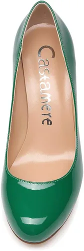 Vista 5 de Castamere Tacones altos para mujer, punta redonda, sin cordones, tacón de bloque de 3.1 in