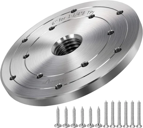 Vista 14 de Placa frontal de torno de madera de acero de 2 pulgadas, placa frontal para torno de madera, placa frontal de torno apta para husillo de 1 pulgada x