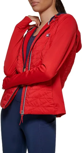 Vista 3 de Tommy Hilfiger Sudadera con capucha de rendimiento con cremallera para mujer