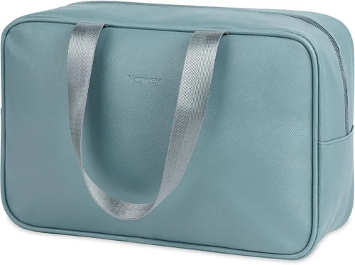 Vista 15 de Narwey Neceser de tamaño completo, bolsa de cosméticos grande, bolsa de maquillaje de viaje, organizador para mujeres y niñas, A-Negro, L, Bolsa