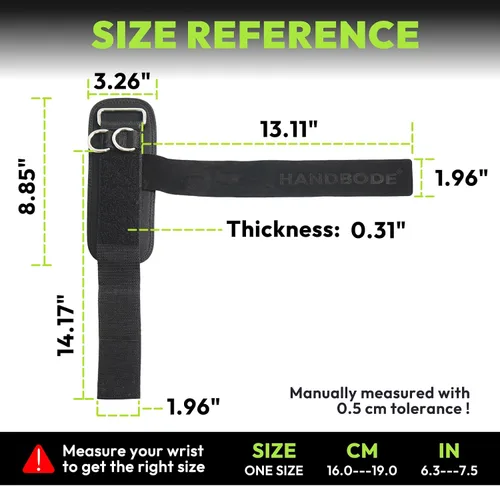 Vista 7 de HANDBODE Lifting Wrist Straps for Weightlifting, Gym Wraps with Double D-Ring for Secure Grip, Deadlift, Pull Up, Bodybuilding, Cable Workout, Fit