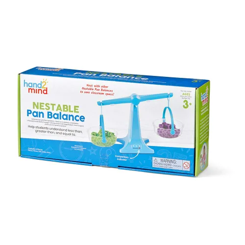 Vista 6 de hand2mind Balanza de Bandeja Anidable Azul, Báscula de Equilibrio Doble Transparente para Niños, Báscula de Peso para Líquidos y Sólidos, Fácil