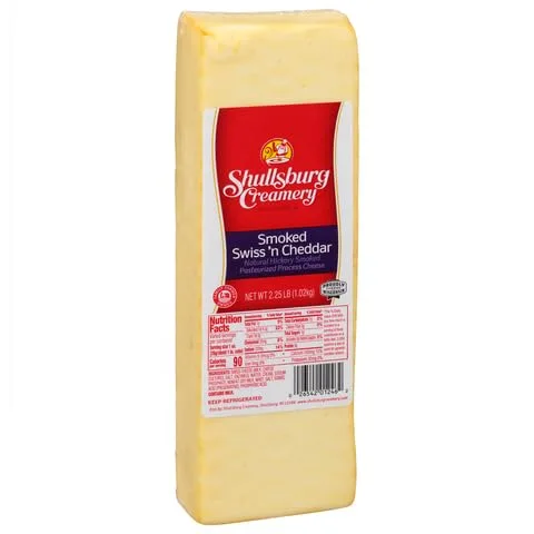 Vista 4 de Shullsburg Creamery - Queso suizo ahumado y cheddar - Pan de 2.25 libras