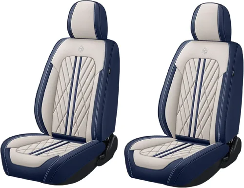 Vista 8 de Juego de fundas de asiento de automóvil de cuero nappa impermeables y transpirables de ajuste universal, cojín protector para vehículo automotriz