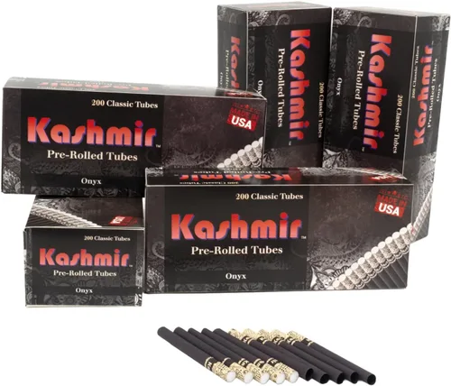 Vista 12 de Kashmir Tubos de cigarrillos con filtros, 200 unidades, tubos de papel vacíos de tamaño King Onyx de 3.307 in, tubos de filtro pendientes de patente