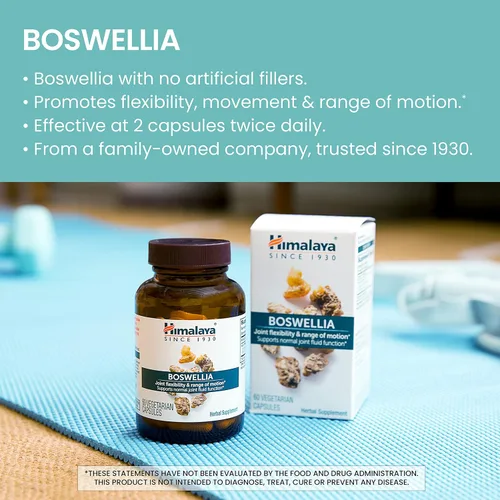 Vista 3 de Himalaya Cápsulas de extracto de Boswellia, Boswellia Serrata, suplemento de Boswellia, apoyo articular para movilidad y flexibilidad, suplemento