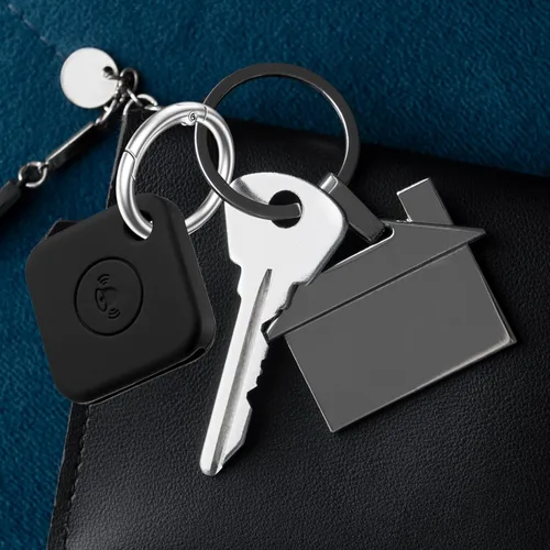 Vista 5 de Funda de silicona para Tile Mate 2020 y 2018 con llavero, paquete de 2 fundas protectoras antiarañazos para rastreador de azulejos (negro/rojo)