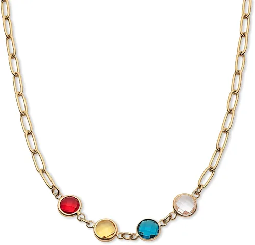 Vista 8 de Collar con clip de papel de piedra natal para mujer, mamá, hasta 7 piedras de nacimiento, collares personalizados personalizados en chapado en oro