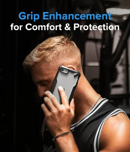 Vista 3 de Ringke Fusion-X - Funda compatible con iPhone SE 5G (3ª generación, 2022), parte trasera dura transparente, resistente, a prueba de golpes, funda