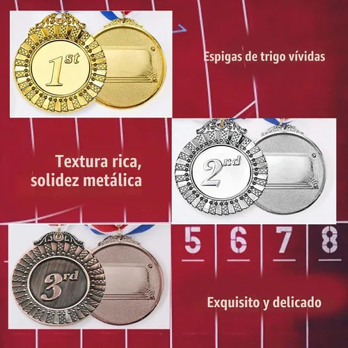 Vista 3 de 12Pcs Medallas de Oro Medallas de Premio para Deportes Escolares