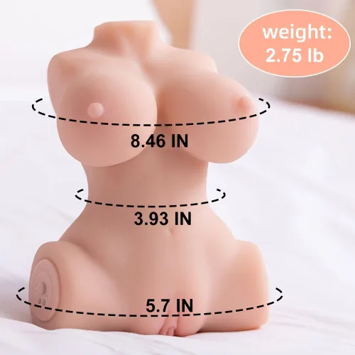 Vista 6 de Torso de Muñeca Sexual Femenina Vibradora, Masturbadores Masculinos Automáticos con Motor de Succión, Vibrador de Bolsillo 3D, Juguetes Sexuales