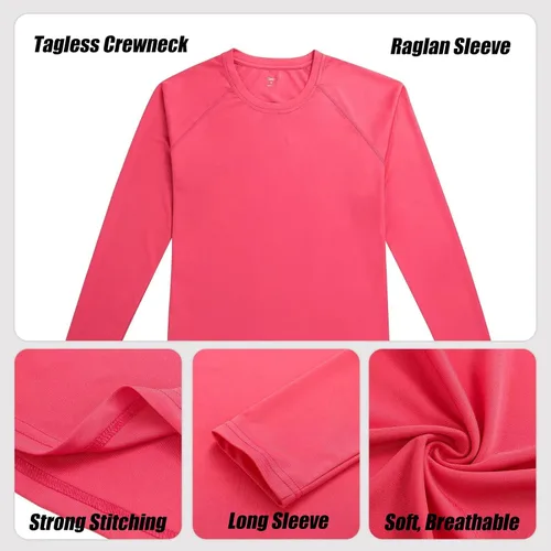 Vista 5 de Corna Camiseta de manga larga para mujer, con protección UPF 50+, camiseta de golf