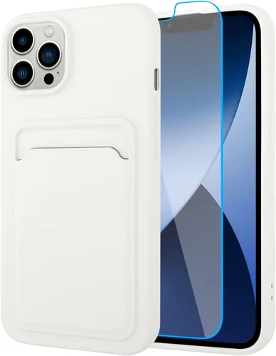 Vista 88 de MZELQ Compatible con iPhone 11 Funda TPU Soporte para Tarjetas Cubierta de Billetera, Protección de Cámara + Protector de Pantalla Funda Suave