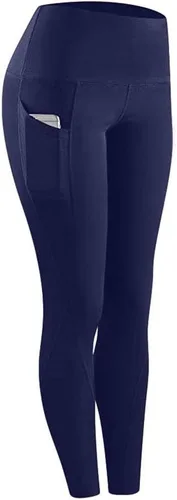 Vista 4 de Leggings con bolsillos para mujer, pantalones de yoga de cintura alta, cintura elástica, pantalones atléticos, leggings de entrenamiento de yoga 2024