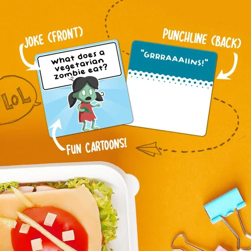 Vista 3 de Savoychef 150 tarjetas de broma para niños vol.2 – Notas de la lonchera – Tarjetas motivacionales inspiradoras para niños – Chistes