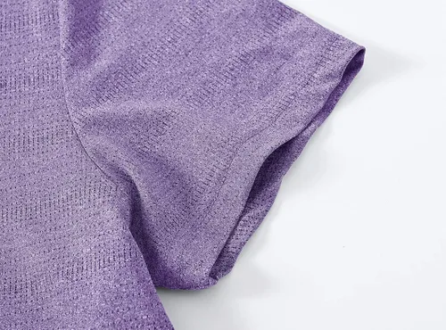 Vista 5 de BASUDAM Polo de golf para mujer, cuello en V, manga corta, sin cuello, camisetas de tenis para correr, secado rápido