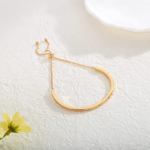 Vista 7 de WOWORAMA Pulseras deslizantes ajustables para mujer, pulsera de amistad para mujer, pulsera bolo de oro, oro blanco, oro rosa