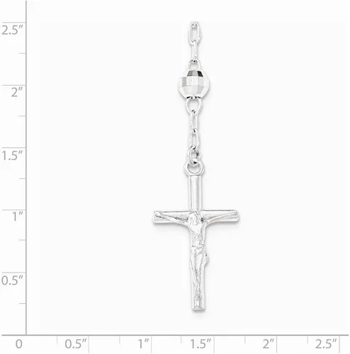 Vista 3 de Collar con colgante de rosario de plata de ley 925 maciza