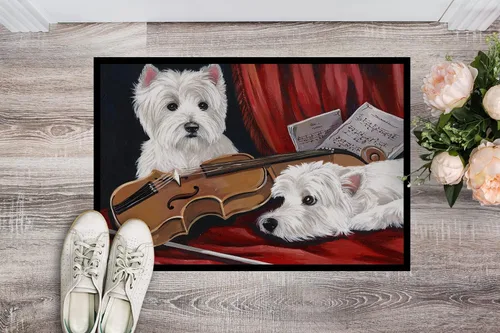 Vista 3 de Caroline's Treasures PPP3279MAT Westie Fiddlers - Felpudo de 18 x 27 pulgadas, tapete para puerta delantera, interior y exterior, para entrada