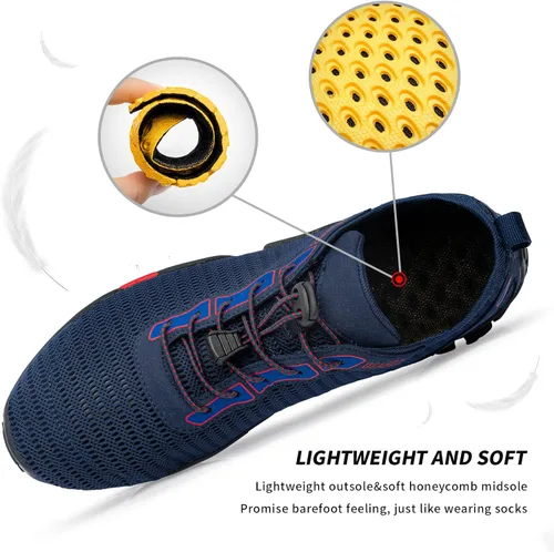 Vista 3 de SOBASO Zapatos de agua para mujeres y hombres, secado rápido, para natación, playa, zapatos acuáticos para deportes acuáticos, buceo, senderismo