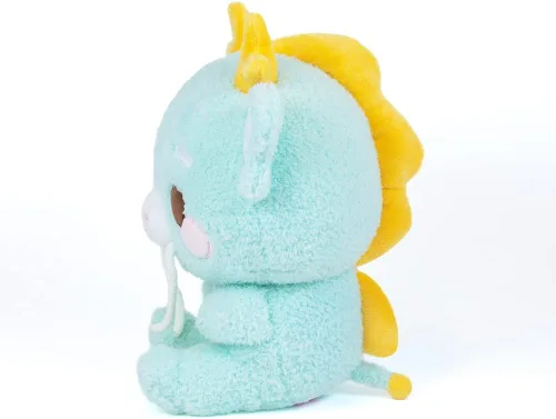 Vista 5 de Cuddle Barn PlushGoals - Kai el Kirin Mítico Juguete de peluche de animal de peluche azul inspirado en el folclore del dragón kawaii, 9 pulgadas