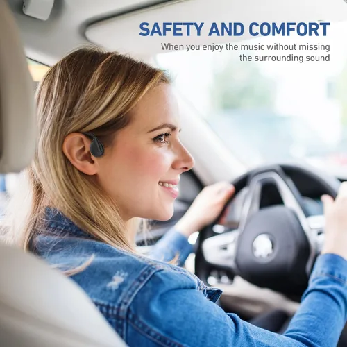 Vista 4 de Auriculares de conducción ósea Bluetooth 5.4, inalámbricos con micrófono, deportivos IPX6 impermeables, tiempo de reproducción de 12 horas