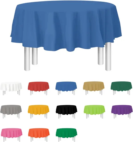 Vista 28 de Party Dimensions Mantel de plástico negro, paquete de 12 manteles rectangulares desechables de 54 x 108 pulgadas para mesas de 6 a 8 pies
