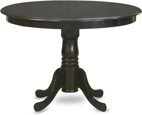 Vista 2 de East West Furniture HLBO3-CAP-C - Juego de mesa de comedor de 3 piezas para espacios pequeños, contiene una mesa de comedor redonda con pedestal y 2