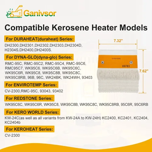 Vista 2 de Ganivsor 32225 Mecha de calentador de queroseno para Kero World KW-24C DuraHeat DH-2300 Dyna-GLO CV-2300 y RMC-95C Envirotemp CV-2300 Keroheat