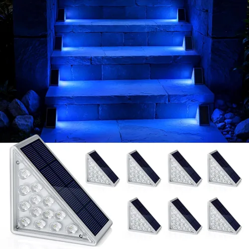 Vista 15 de NIORSUN Luces solares, impermeabilidad IP67, encendido/apagado automáticos, para escalones exterior, escalera, patio, porche, puerta delante, acera
