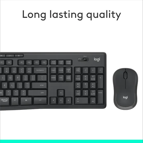 Vista 8 de Logitech MK295 Combo de ratón y teclado inalámbrico con tecnología SilentTouch, teclado numérico completo, seguimiento óptico avanzado, inalámbrico