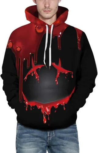 Vista 3 de Chaos World Sudadera con capucha para hombre, manga larga, con estampado gráfico divertido en 3D
