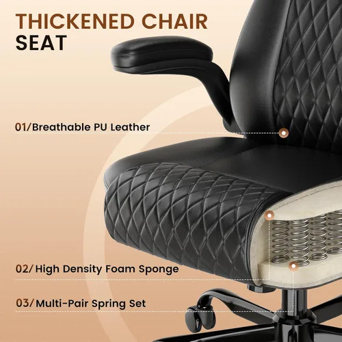 Vista 5 de GTPLAYER Silla de oficina de cuero de la PU, silla de escritorio para el Negro