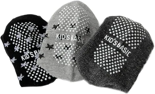 Vista 2 de Yenzat Calcetines antideslizantes con agarre para bebés, niños y niñas, Boys