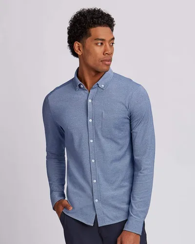 Vista 4 de Cutter & Buck Oxford de manga larga grande y alta para hombre